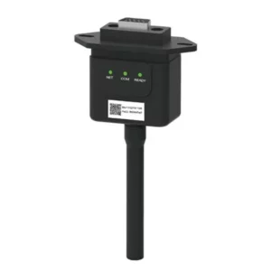 front facing black deye wifi dongle with three green status lights and serial number label.