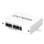 Dyness LV Link-A Communication Box front view showing white compact unit with LED indicators and mounting brackets.