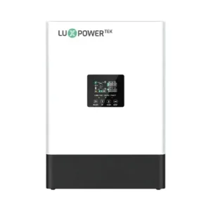 Front-facing Luxpower 1.5kW GETA 12V Off-Grid Inverter with branded casing on white background