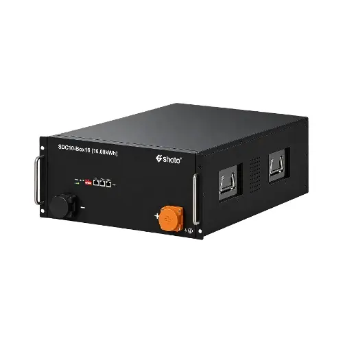 shoto-16kwh-lithium-battery-south-africa Front-facing view of the Shoto 16kWh Lithium Battery, a 19-inch rack unit