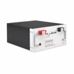greenrich-61kwh-lithium-battery-u-p6100-za Front-facing Greenrich 6.1kWh Lithium Battery in white wall-mounted casing with brand logo