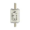 battery-fuse-250a-nh1-hrc-500v-south-africa Front-facing Battery Fuse 250A NH1 HRC 500V with metal knife blade contacts on both ends