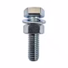 m8-x-30mm-galvanised-steel-bolt-with-nut-and-washer-za Front-facing M8 x 30mm Galvanised Steel Bolt with Nut and Washer on white background